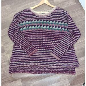 Mystree Earth tone sweater. Acrylic/ Wool/mohair. Size Small (measures largersee